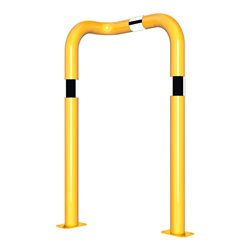 Schake Rammschutzbügel Einseitig, vertiefte Ausführung Gesamttiefe: ca. 260 mm Einseitig links gelb/schwarz Breite: 600 mm, Höhe