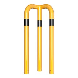 Schake Schutzwinkel 90°, Ø76 mm, 350 mm x 350 mm, Höhe über Flur 650mm, zum Einbetonieren, gelb / schwarz