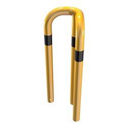 Schake Schutzwinkel 90°, Ø76 mm, 350 mm x 350 mm, Höhe über Flur 650mm, zum Einbetonieren, gelb / schwarz