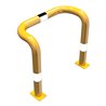 Schake Rammschutzbügel Doppelbügel, vertiefte Ausführung Gesamttiefe: ca. 350mm + 2 Standpfosten gelb/schwarz Breite: 750 mm, Hö