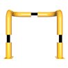 Schake Rammschutzbügel Doppelbügel, vertiefte Ausführung Gesamttiefe: ca. 350mm + 2 Standpfosten gelb/schwarz Breite: 750 mm, Hö