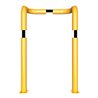 Schake Rammschutzbügel Doppelbügel, vertiefte Ausführung Gesamttiefe: ca. 350mm + 2 Standpfosten gelb/schwarz Breite: 750 mm, Hö