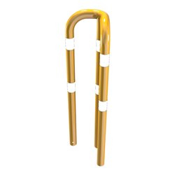 Schake Schutzwinkel 90°, Ø76 mm, 350 mm x 350 mm, Höhe über Flur 1150mm, zum Einbetonieren, gelb / schwarz