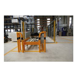 Schake Schutzwinkel 90°, Ø76 mm, 350 mm x 350 mm, Höhe über Flur 1150mm, zum Einbetonieren, gelb / schwarz