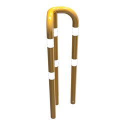 Schake Schutzwinkel 90°, Ø76 mm, 350 mm x 350 mm, Höhe über Flur 1150mm, zum Einbetonieren, gelb / schwarz