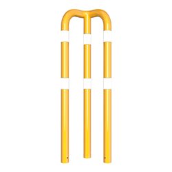 Schake Schutzwinkel 90°, Ø76 mm, 350 mm x 350 mm, Höhe über Flur 1150mm, zum Einbetonieren, gelb / schwarz