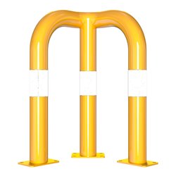 Schake Schutzwinkel 90°, Ø76 mm, 350 mm x 350 mm, Höhe über Flur 650mm, gelb / schwarz