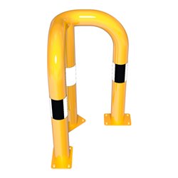 Schake Schutzwinkel 90°, Ø76 mm, 350 mm x 350 mm, Höhe über Flur 650mm, gelb / schwarz