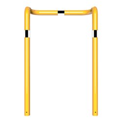 Schake Rammschutzbügel Doppelbügel, vertiefte Ausführung Gesamttiefe: ca. 350mm + 2 Standpfosten gelb/schwarz Breite: 1000 mm, H
