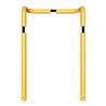Schake Rammschutzbügel Doppelbügel, vertiefte Ausführung Gesamttiefe: ca. 350mm + 2 Standpfosten gelb/schwarz Breite: 1000 mm, H