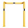 Schake Rammschutzbügel Doppelbügel, vertiefte Ausführung Gesamttiefe: ca. 350mm + 2 Standpfosten gelb/schwarz Breite: 1000 mm, H