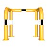 Schake Rammschutzbügel Doppelbügel, Gesamttiefe 400 mm + 4 Standpfosten gelb/schwarz Breite: 750 mm, Höhe Überflur: 650 mm zum A