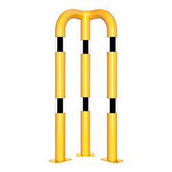 Schake Schutzwinkel 90°, Ø76 mm, 350 mm x 350 mm, Höhe über Flur 1150mm, gelb / schwarz