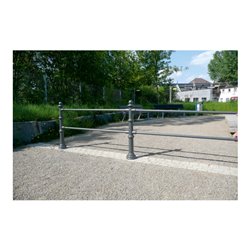 Schake Alu Stilpfosten Typ 495B anthrazitgrau, beschichtet, ca. 900 mm Überflur Mittelpfosten für Ober- und Knieholm