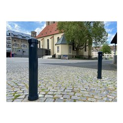 Schake Stilpoller Typ 4971FB, herausnehmbar + Dreikantverschluß, Ø 108mm + Zierringen, beschichtet, Überflur 750mm