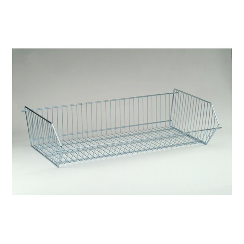 Regalwerk BERT-Gitterkorb aus verzinktem Draht für Regalfeld B x T 1005 x 500 mm