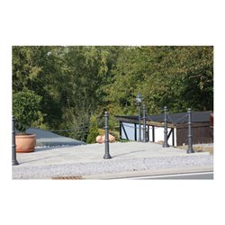 Schake Alu Stilpfosten Typ 495FB, herausnehmbar + Dreikantverschluß + Bodenhülse, beschichtet