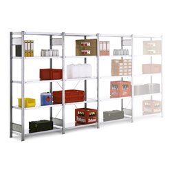 Regalwerk BERT-Standardregal Set 4 1 x Grundf. + 4 x Anbauf. HxBxT 2000x1005x400 mm