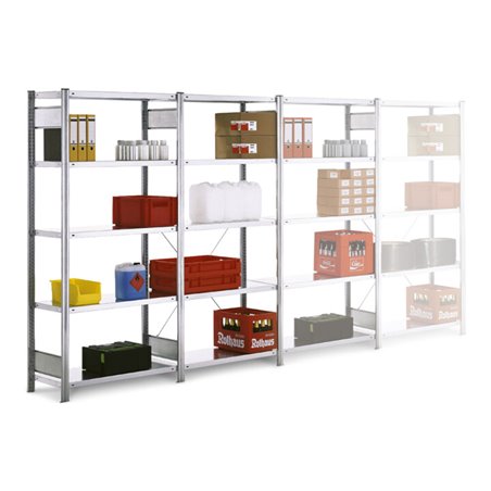 Regalwerk BERT-Standardregal Set 2 1 x Grundf. + 2 x Anbauf. HxBxT 2000x1005x400 mm