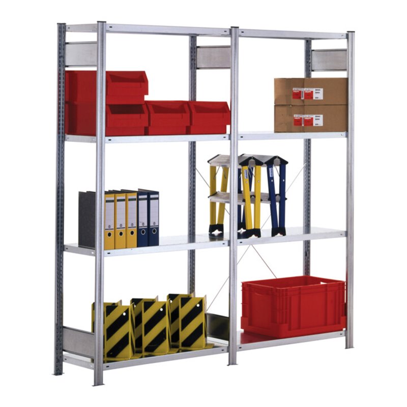 Regalwerk BERT-Standard-Lagerregal Anbaufeld HxBxT1800x875x300 mm Stecksystem verzinkt