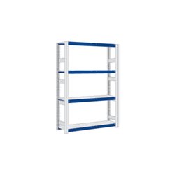 Regalwerk EMIL-Weitspannregal Stahlpaneel Grundfeld HxBxT 2500x2010x400mm mit 4 Fachebenen