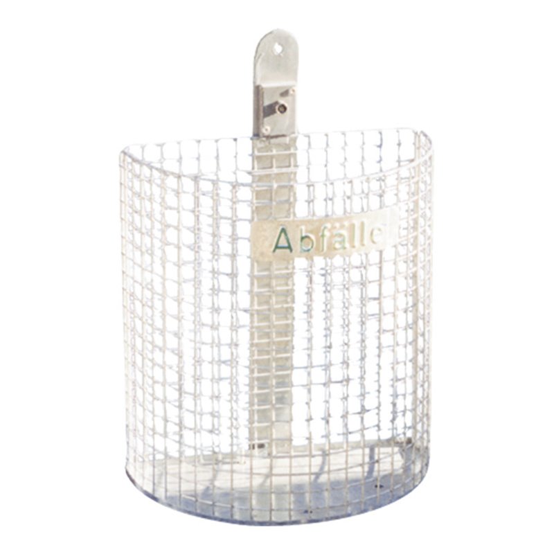 Schake Abfallbehälter 27l, Höhe ca. 430 mm, Ø 210x400 m komplett + Befestigungsschiene + Vierkantschlüssel montiert + Standpfost