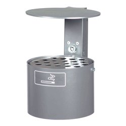 Schake Rundascher zur Wand, + Pfostenbefestigung + Schiene, Schlüssel, Aufkleber, 4L, Ø 200mm, montiert + Standpfosten Ø 60 x 13