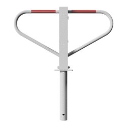 Schake Parkplatzsperre Typ 40773, umlegbar, 70x70mm, Überflur 500mm, + Rundrohrbügeln, Gesamtbreite 800mm + 8mm Dreikantverschlu