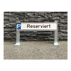 Schake Haltevorrichtung für Parkplatzbeschilderung, zum Einbetonieren, 2 Stützpfosten 40x40mm, + Kennzeichenhalter (inkl.), Höhe