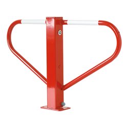 Schake Parkplatzsperre Typ 40772, umlegbar, 70x70mm, Überflur 500mm, + Rundrohrbügeln, Gesamtbreite 800mm + 8mm Dreikantverschlu