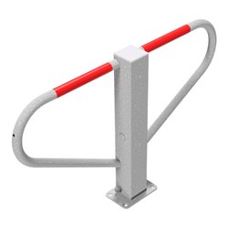 Schake Parkplatzsperre Typ 40772, umlegbar, 70x70mm, Überflur 500mm, + Rundrohrbügeln, Gesamtbreite 800mm + 8mm Dreikantverschlu