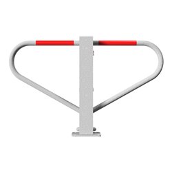 Schake Parkplatzsperre Typ 40772, umlegbar, 70x70mm, Überflur 500mm, + Rundrohrbügeln, Gesamtbreite 800mm + 8mm Dreikantverschlu