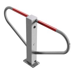 Schake Parkplatzsperre Typ 40772, umlegbar, 70x70mm, Überflur 500mm, + Rundrohrbügeln, Gesamtbreite 800mm + 8mm Dreikantverschlu