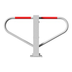 Schake Parkplatzsperre Typ 40770, umlegbar, 70x70mm, Überflur 500mm, + Rundrohrbügeln, Gesamtbreite 800mm, + Rund, Zylinderschlo