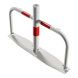 Schake Parkplatzsperre Typ 40660, umlegbar, Ø 60mm, Überflur 500mm, + Rundrohrbügeln, Gesamtbreite 800mm + Profilzylinderschloß,