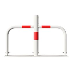 Schake Parkplatzsperre Typ 40660, umlegbar, Ø 60mm, Überflur 500mm, + Rundrohrbügeln, Gesamtbreite 800mm + Profilzylinderschloß,