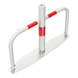 Schake Parkplatzsperre Typ 40660, umlegbar, Ø 60mm, Überflur 500mm, + Rundrohrbügeln, Gesamtbreite 800mm + Profilzylinderschloß,