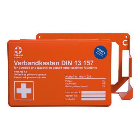 Gramm Medical Betriebsverbandkasten MINI detect,  DIN  13 157, orange