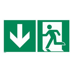 Rettungszeichen Notausgang abwärts, Typ: 12600
