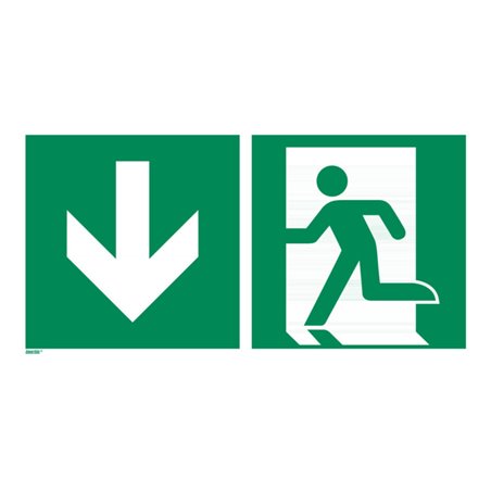 Rettungszeichen Notausgang abwärts, Typ: 12600