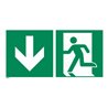 Rettungszeichen Notausgang abwärts, Typ: 12600