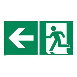 Rettungszeichen Rettungsweg links, Typ: 12600