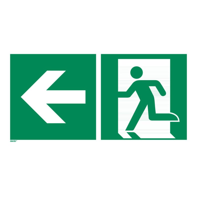 Rettungszeichen Rettungsweg links, Typ: 12600