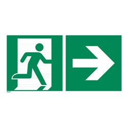 Rettungszeichen Rettungsweg rechts, Typ: 12600