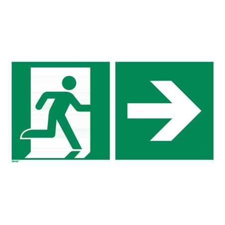 Rettungszeichen Rettungsweg rechts, Typ: 12600