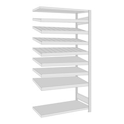 Regalwerk BERT-Regalmodul 5 Anbaufeld HxBxT 2000x1005x500 mm Stecksystem Rahmen RAL 7035