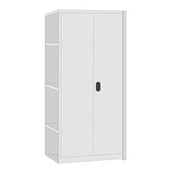 Regalwerk BERT-Regalmodul 6 Anbaufeld HxBxT 2000x1005x500 mm Stecksystem Rahmen RAL 7035