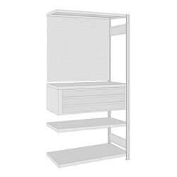 Regalwerk BERT-Regalmodul 3 Anbaufeld HxBxT 2000x1005x500 mm Stecksystem Rahmen RAL 7035