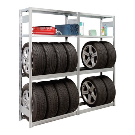 Regalwerk BERT-Garagenregal Anbaufeld Stecksystem Stahlblech verzi. HxBxT 2000x1005x400 mm