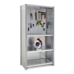 Regalwerk BERT-Werkstatt-Regal mit Vollblechseitenwand Anbaufeld HxBxT 2000x1005x500 mm